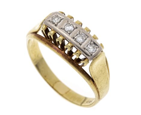 Diamant-Rivière-Ring GG/WG 585/000 mit 4 Achtkant-Diamanten, zus. 0,08 ct get.W/SI, RG 56, 3,4 g