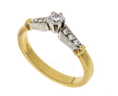 Brillant-Ring GG/WG 750/000 mit 7 Brillanten, zus. 0,28 ct W-l.get.W/SI, RG 61, 5,6 g