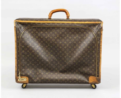 Louis Vuitton, großer Vintage Monogram Canvas Softshell Reisekoffer, gummiertes Baumwollgewebe im klassischen Logoprint-Desig