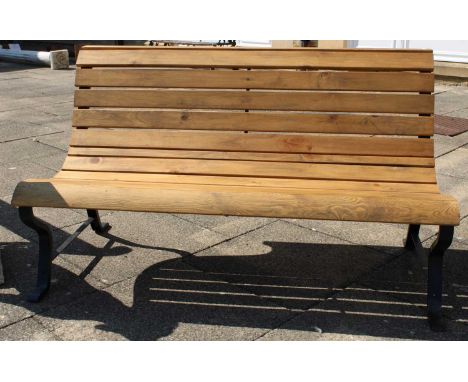A Wrought Iron Garden Bench, 135cm