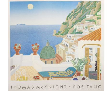 After Thomas McKnight (b.1941) American''Positano'', Print, together with a further work by the same hand and a small group o