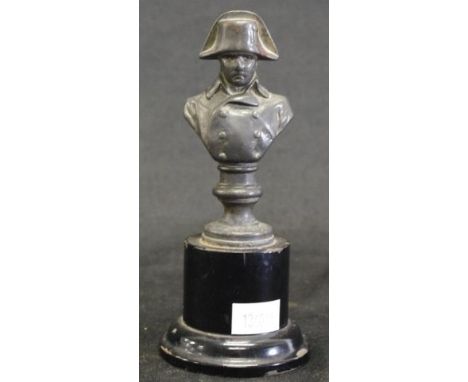 Vintage Napoleon spelter bust on a timber frame height 13cm approx