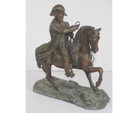 Vintage bronzed figure of Napoleon on horseback (height 27cm approx).