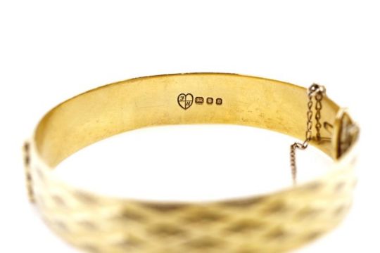 22ct on silver bangle