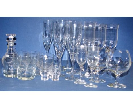 Quantity crystal wine &amp; spirit glasses a total of approximately 25 glasses, including Orrefors.