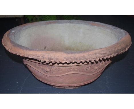 Large cement garden planter pot (diameter 76cm, height 34cm approx).