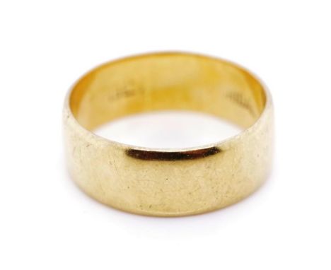 18ct yellow gold wedding band marked 18ct Bridal. Approx ring size R, 7 grams