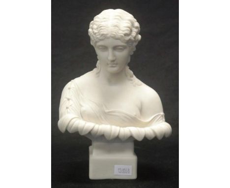 Robinson &amp; Leadbeater Parian "Clytie" bust C1870, stamped R&amp;L (Robinson &amp; Leadbeater),  height 21cm approx