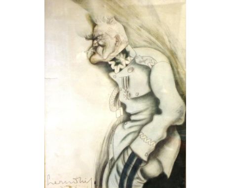 Zdzislaw Czermanski (Poland 1900-1970) Army Officer, drawing watercolour, ink and pen, signed lower left, (62cm X 47cm approx