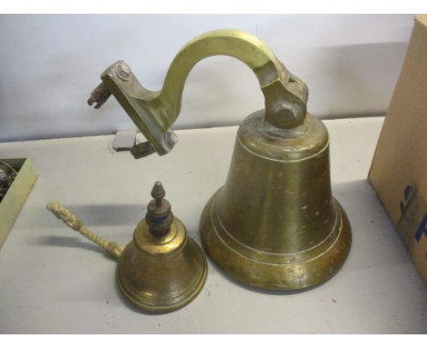 A 20th century ship's bell on a bracket, and another similar Location: LWF 