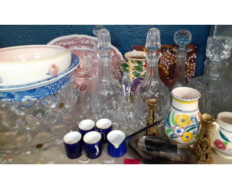 Ceramics and glass to include Poole pottery, decanters, Roc glass, Spode, Coalport and others items A/F