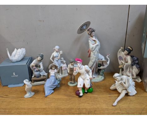 Lladro, Nao, Royal Doulton and other figures to include Utopia, The Joker HN2252 and others, some A/F 