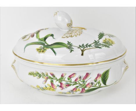 A 20th century Spode Stafford Flowers lidded tureen, in the 'Genista &amp; Digitalis' floral pattern, with flower finial and 