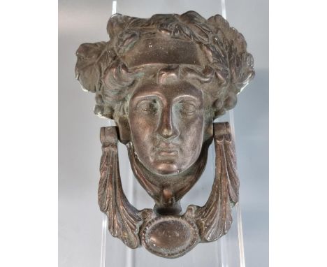 Victorian cast iron door knocker in the form of a Greek Goddess. (B.P. 21% + VAT) 