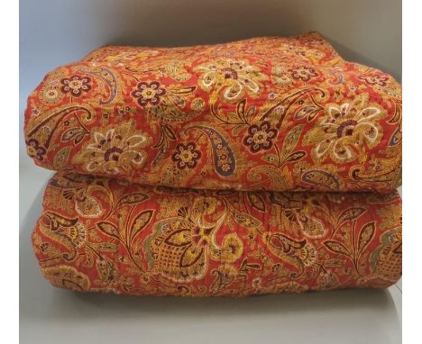 Two vintage cotton paisley pattern quilts with plain grey to reverse. (2) (B.P. 21% + VAT)  Measurements: 195x175cm and 202x1