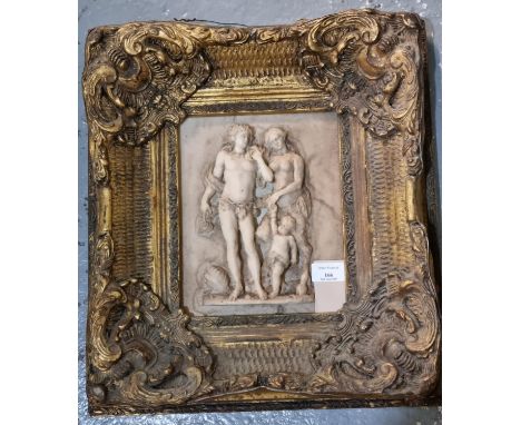 Modern furnishing figural relief panel in heavy gilt frame. (B.P. 21% + VAT)