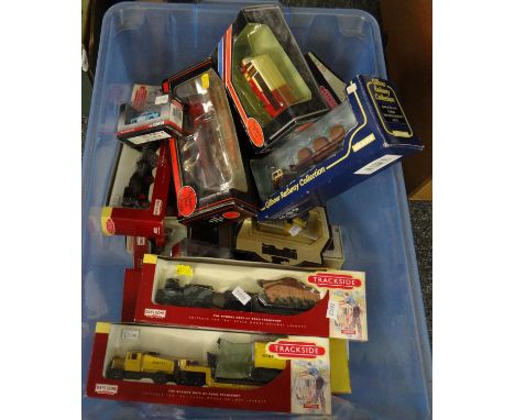 Box of assorted diecast model vehicles to include Corgi, Days Gone Trackside, Hornby 1:76 scale vintage and other cars etc.  