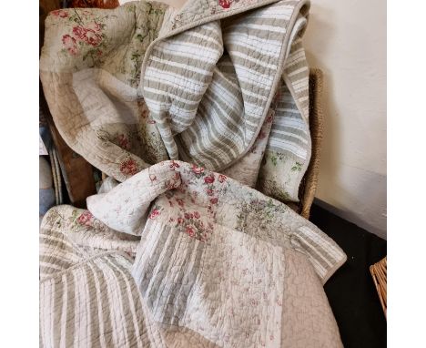 Vintage patchwork quilt with a 'Bittersweet Inn' label and striped fabric to the reverse. (B.P. 21% + VAT) 