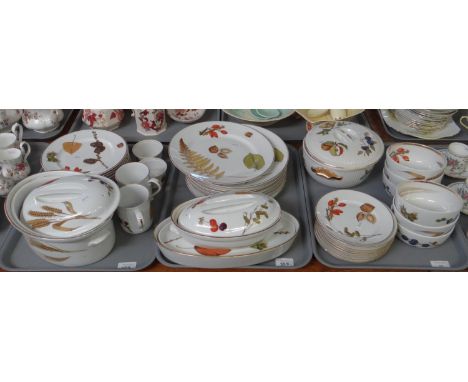 Three trays of Royal Worcester Oven to Tableware mostly 'Wild Harvest' design to include: various sizes of plate, small bowls