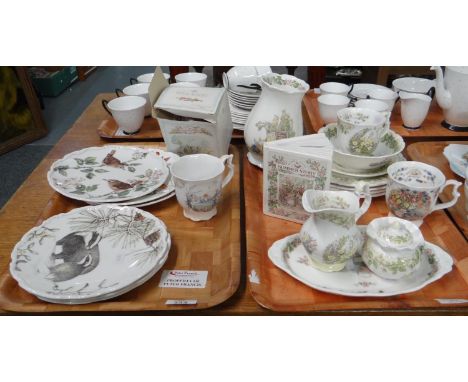 Two trays of china to include: Royal Doulton 'The Picnic' from the Brambley Hedge gift collection vase, various other Bramble