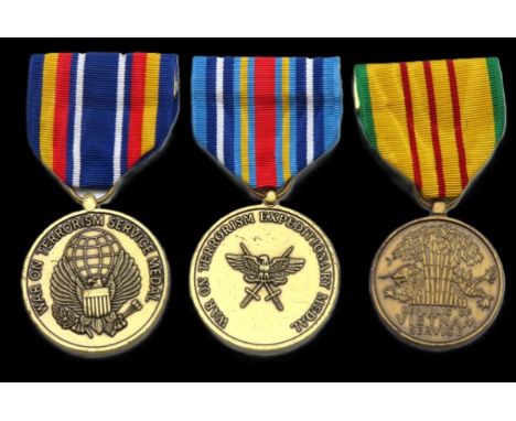 A US "War on Terrorism" service medal, a "War on Terrorism" Expeditionary medal & a US Republic of Vietnam service medal