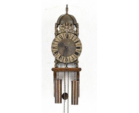 Reproduction of an English lantern clock. Brass. John Smith London. Half hour strike. Second half of the 20th century. Dimens