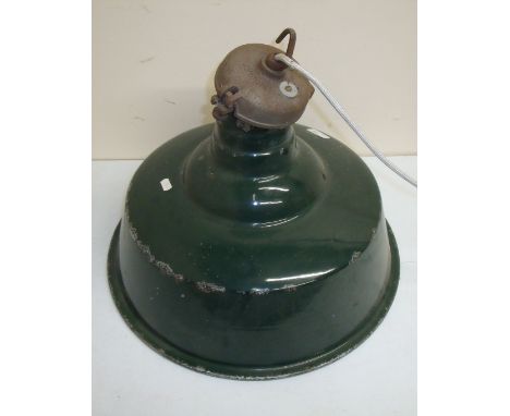 Large enamel industrial centre light fitting (diameter 48cm)