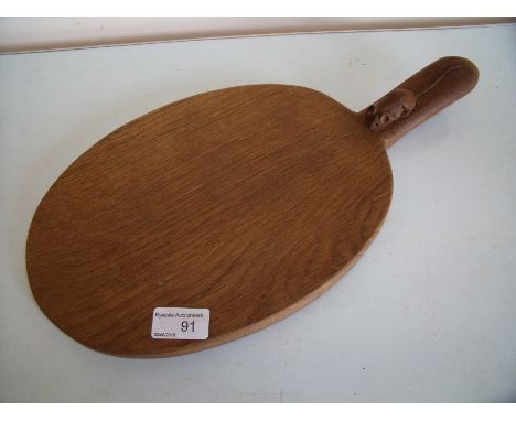 Oak 'Mouseman' Robert Thompson oval cheese board 