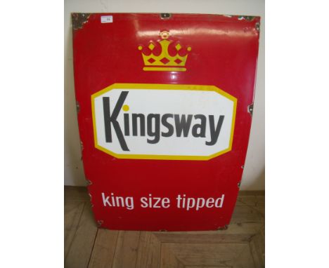 A enamel advertising sign for Kingsway Kingsize Tipped Cigarettes (92cm x 61cm) 