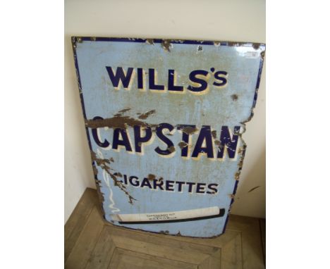 An enamel Wills Capstone Cigarettes advertising sign (61cm x 92cm)