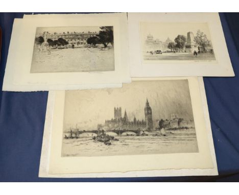 Percy Robertson ARE (1868-1934) ''Hampton Court'', signed and inscribed etching; together with a further signed etching of Wi