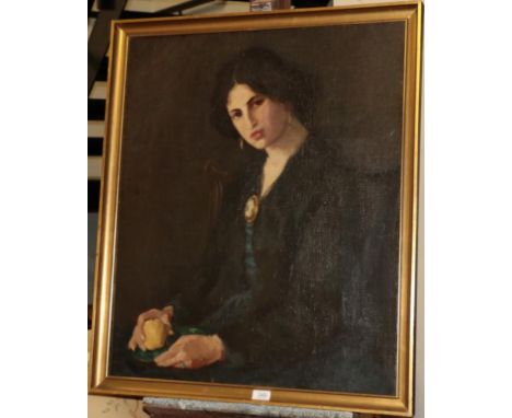 Manner of William Strang RA (1859-1921) Portrait of a lady in mourning, oil on canvas, unsigned&nbsp;