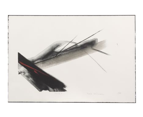 SHINODA TOKO (1913-2021)Showa (1926-1989) or Heisei (1989-2019) era, late 20th/early 21st centuryLithograph on paper with red