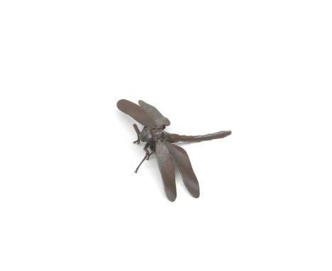 MYOCHIN LINEAGEAn Iron Jizai Okimono (Articulated Model) of a Dragonfly Meiji era (1868-1912), late 19th/early 20th centuryTh