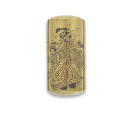 KAKYOSAI SHOZANA Gold-Lacquer Five-Case Inro Edo period (1615-1868), 19th centuryThe upright form with kinji ground decorated