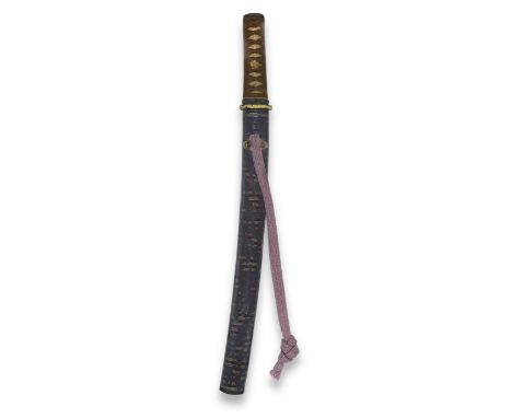 A KOSHIRA-E (MOUNTING) FOR A WAKIZASHI (COMPANION SWORD)Edo period (1615-1868), 19th centuryThe saya (scabbard) finished in m