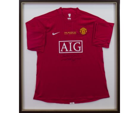 WAYNE ROONEY AUTOGRAPHED MANCHESTER UNITED JERSEYembroidered for the Champions League 'Final Moscow 2008, 21st May - Luzhniki