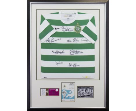 'LISBON LIONS' AUTOGRAPHED CELTIC FOOTBALL CLUB JERSEYsigned by several players from the original squad, including Bobby Lenn