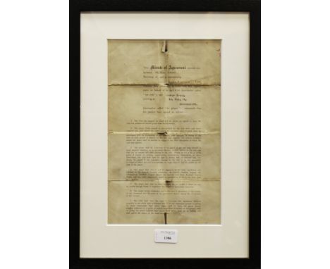 RANGERS FOOTBALL CLUB INTEREST1947 Minute of Agreement between William Struth and George YoungArticle 9 states 'In considerat