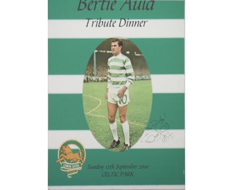 BERTIE AULD TRIBUTE DINNER CANVASsigned by the player, the dinner dated Sunday 12th September 2010, the centre oval with pict