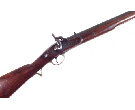 Percussion .650 Yeomanry carbine, with 20 inch barrel fitted with block sights, fitted with saddle ring and bar, unit marked 