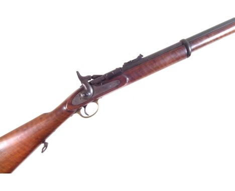 Enfield Snider smooth bored two-band .577 shotgun, with 30-inch barrel, folding ladder sight, Crown VR Enfield 1861 stamped l