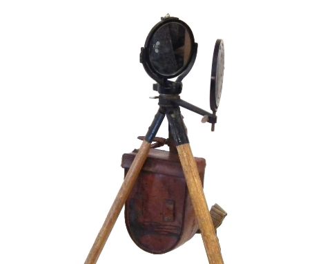 Heliograph MkIV, complete with spare mirror pack and tools, with correct MkIII wooden tripod with leg sling.