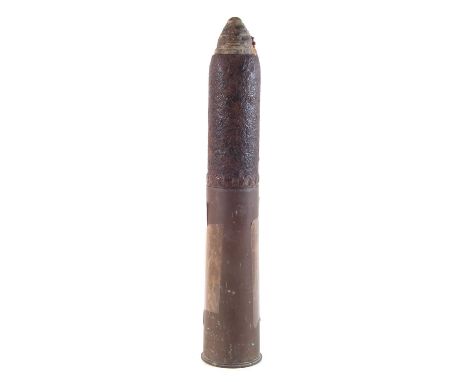 18lb WWI Shrapnel shell, 1914 dated, in fired relic condition found in the area of Bernafay Woods with fuse, fitted to a shel