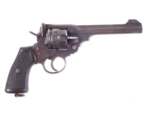Deactivated Webley MkVI .455 service revolver, with 6 inch barrel, serial number 291912, the frame stamped Webley Mark VI Pat
