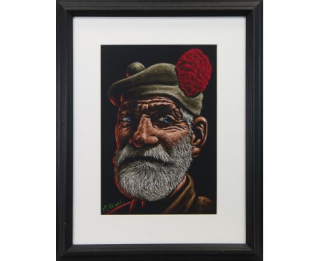 * GRAHAM H D MCKEAN, THE VETERAN pastel on paper, signed 39cm x 26.5cm Mounted, framed and under glass