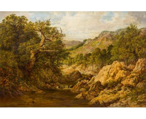 SAMUEL HENRY BAKER (1824 -1909) BritishOn the Mawddach, Near LlanfachrefOil on canvas, signed, inscribed to verso, framed.  5