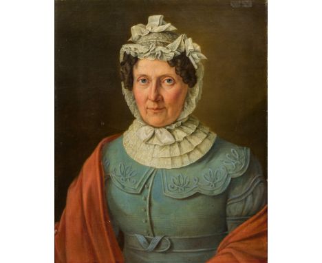 ENGLISH SCHOOL (19th century)Portrait of a Gentleman and His WifeOils on canvas, framed.  42.5 x 53 cm.  (a pair) (2)   CONDI