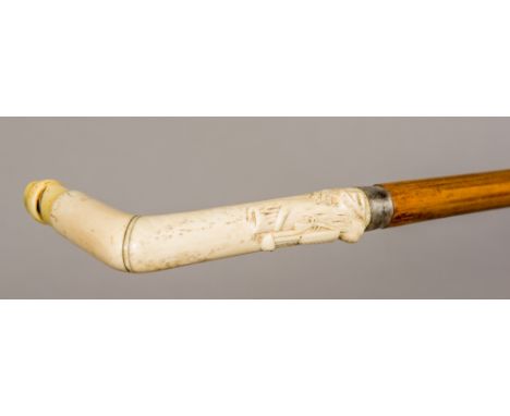 An Edward VIII silver collared bone handled walking stick - WITHDRAWN