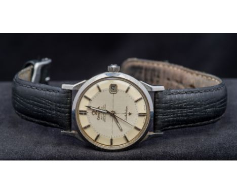 An Omega Constellation Chronometer gentleman's steel cased wristwatchThe signed dial with baton hour markers and date apertur